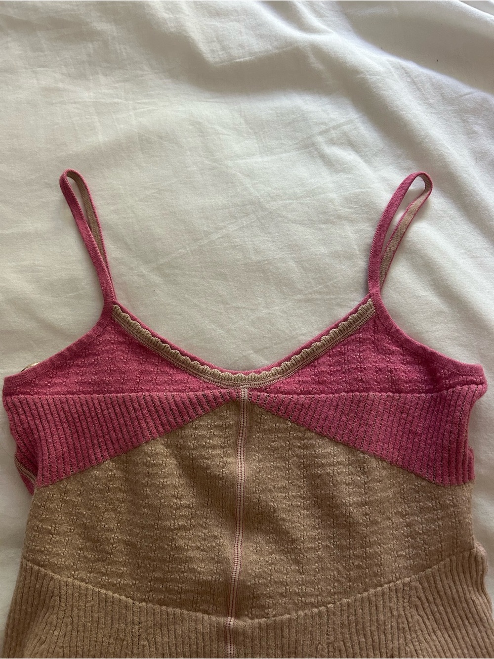 Marc Jacobs Pink and Beige Knit Tank Dress - Picture 2 of 5